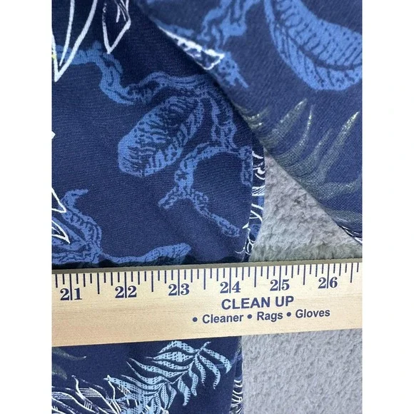 Greg Norman Polo Shirt Mens Large Blue Floral Hawaiian PlayDry Performance Golf